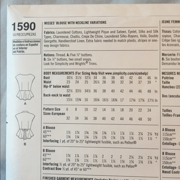 1940’s retro and vintage blouse patterns - Picture 3 of 6